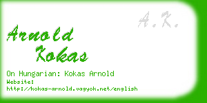 arnold kokas business card